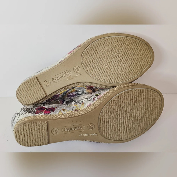 Ladies Remonte Leather Floral Wedges Open Back Sandals Size 5.5 US 36EU - Picture 8 of 9